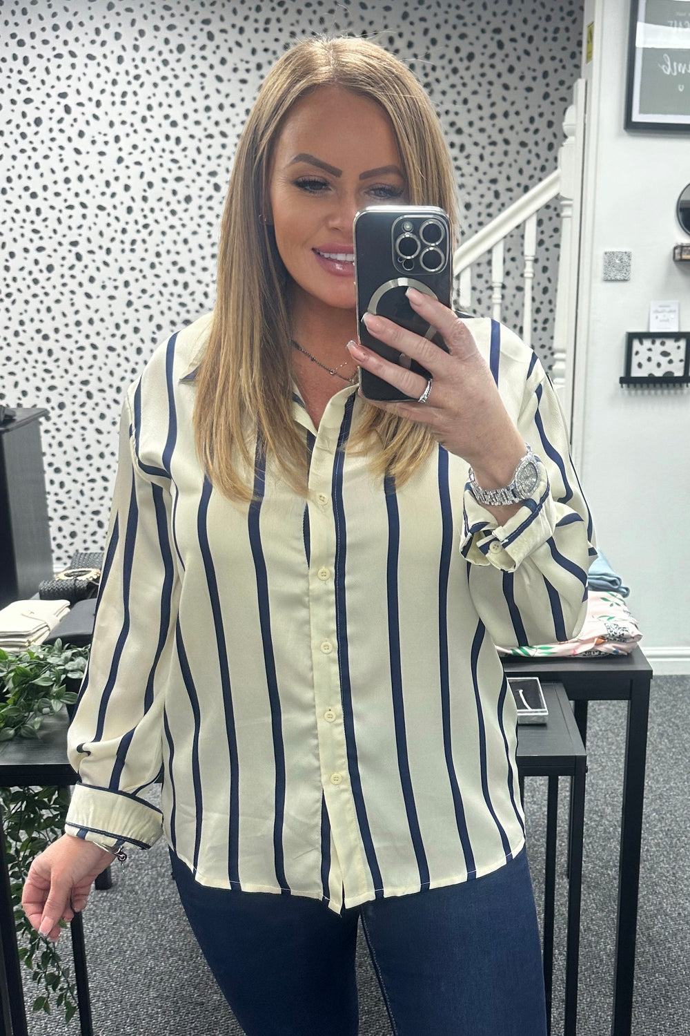 Striped Satin Shirt